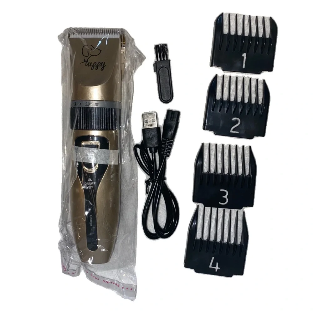Professional Rechargeable Cordless Pet Grooming Hair Clipper Kit, Gold